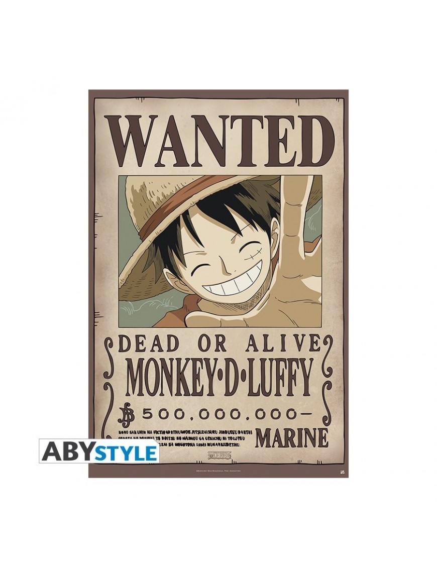 One Piece Poster Wanted Luffy New 500 000 000 91 5 X 61 Cm