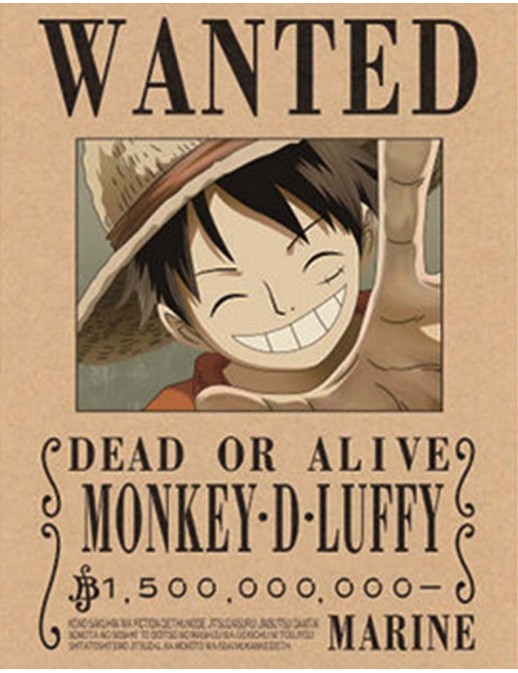 One Piece Wanted Poster - LUFFY Framed Print