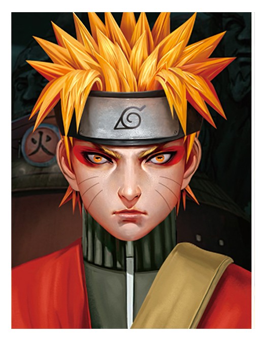 Poster Framed - Naruto - Face - 3D Print - 30x40cm